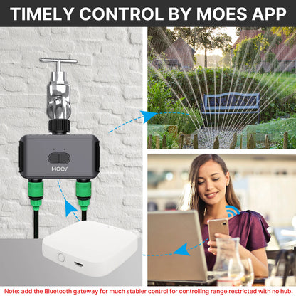 Smart Bluetooth Sprinkler Timer - Auto-Programmable Water Controller with 2-Way Rain Delay, Filter Washer & App Control
