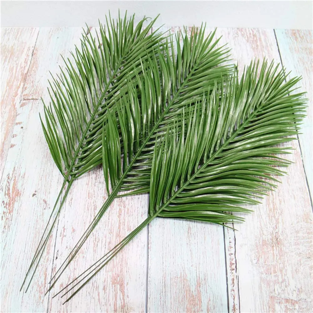 12Pcs Artificial Palm Leaves Plants Faux Palm Fronds Tropical Large Palm Leaves Greenery Plant for Leaves Hawaiian Party