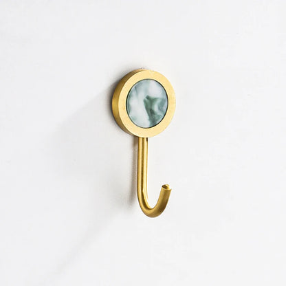 Gold Robe Hook Space Aluminum Wall Mounted Adhesive Hat Key Hooks Coat Towel Holder Home Decor For Kitchen Bathroom Hardware