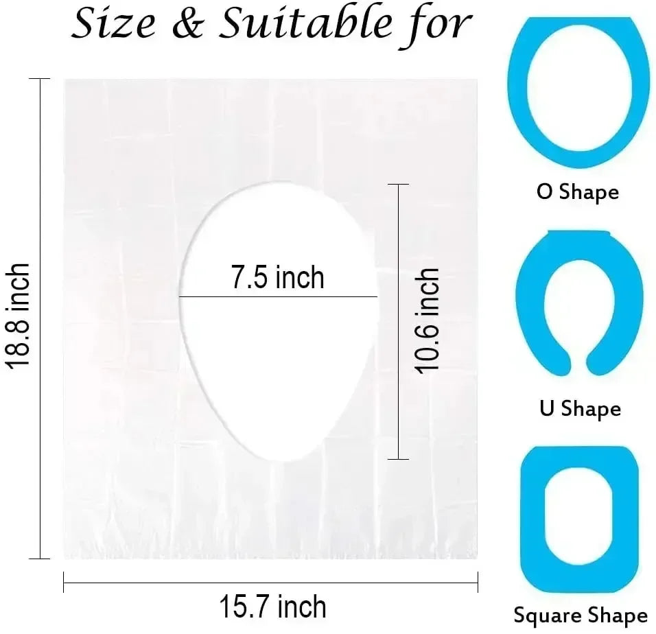 10/50PCS Biodegradable Disposable Plastic Toilet Seat Cover Portable Safety Travel Bathroom Toilet Paper Pad Bathroom Accessory