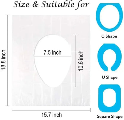 10/50PCS Biodegradable Disposable Plastic Toilet Seat Cover Portable Safety Travel Bathroom Toilet Paper Pad Bathroom Accessory