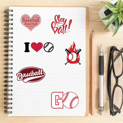 Baseball Stickers 52PCS Sports Baseball Stickers for Water Bottles,Baseball Sticker,Baseball Helmet Stickers