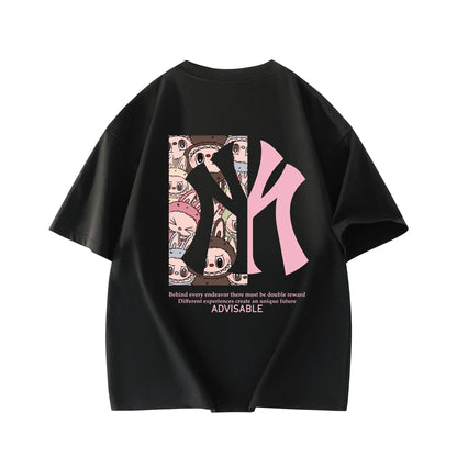 Men's and Women's Short-sleeved T-shirts, Pure Cotton, Luxurious, High Quality, Fabric Printing, Brand, Summer