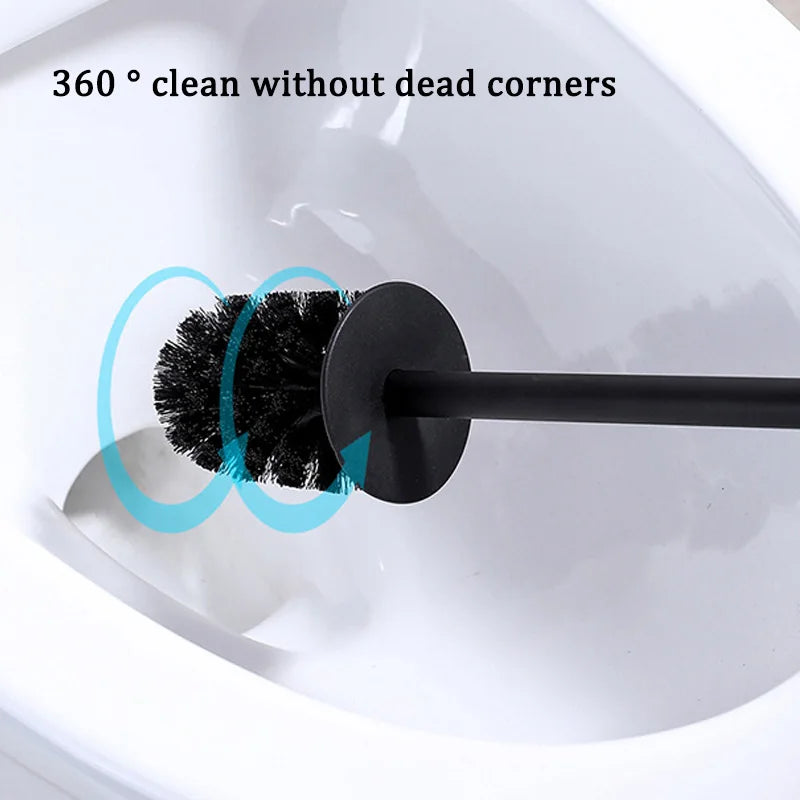 Modern Stainless Steel Toilet Brush Bathroom Accessories Detachable Bathroom Bowl Brush Set