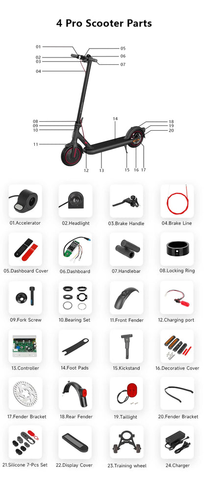 Xiaomi 4Pro Scooter Parts Various Repair Spare Parts For 4Pro MI4 Pro Electric Scooter Replacement Aceesoories Parts