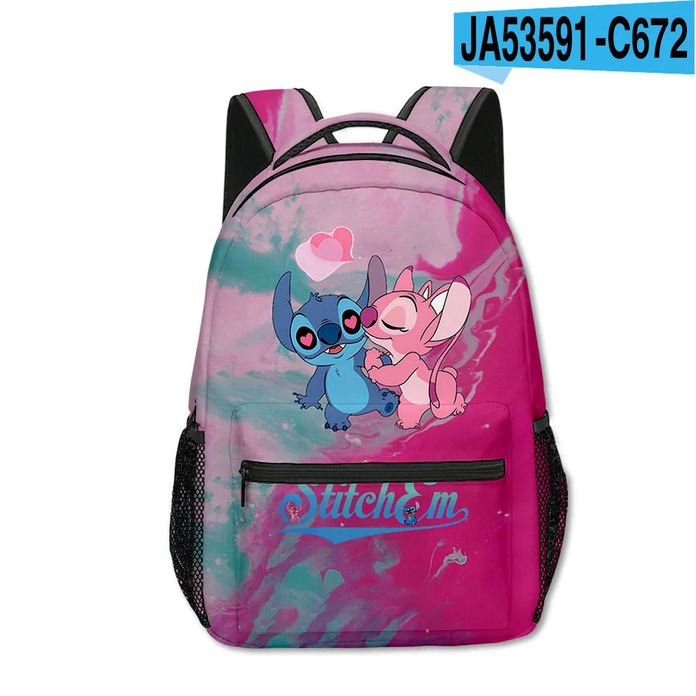 Stitch Primary School Student Anime Backpack Cartoon Large Capacity School Bag Printing Anime Kawaii Cartoon School Bag Mochila