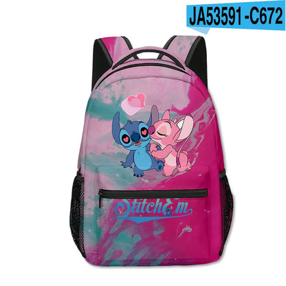 Stitch Primary School Student Anime Backpack Cartoon Large Capacity School Bag Printing Anime Kawaii Cartoon School Bag Mochila