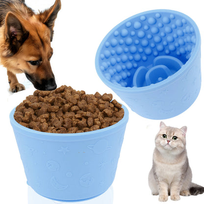 2Pcs Dog Lick Silicone Mat Pet Slow Bowls Distraction Food Training Dog Cat Feeder Anti Choking With Suction Cup Bottom