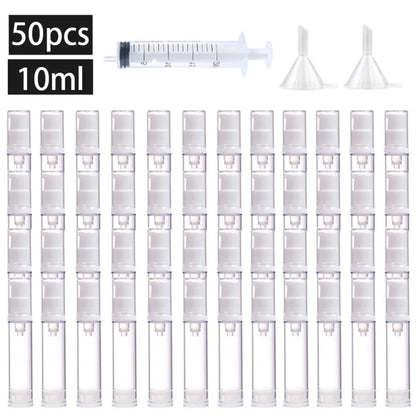 50PCS 5/10/15ML Clear Airless Lotion Spray Pump Bottles Empty Cream Vacuum Cosmetic Containers Travel for Foundations Serums