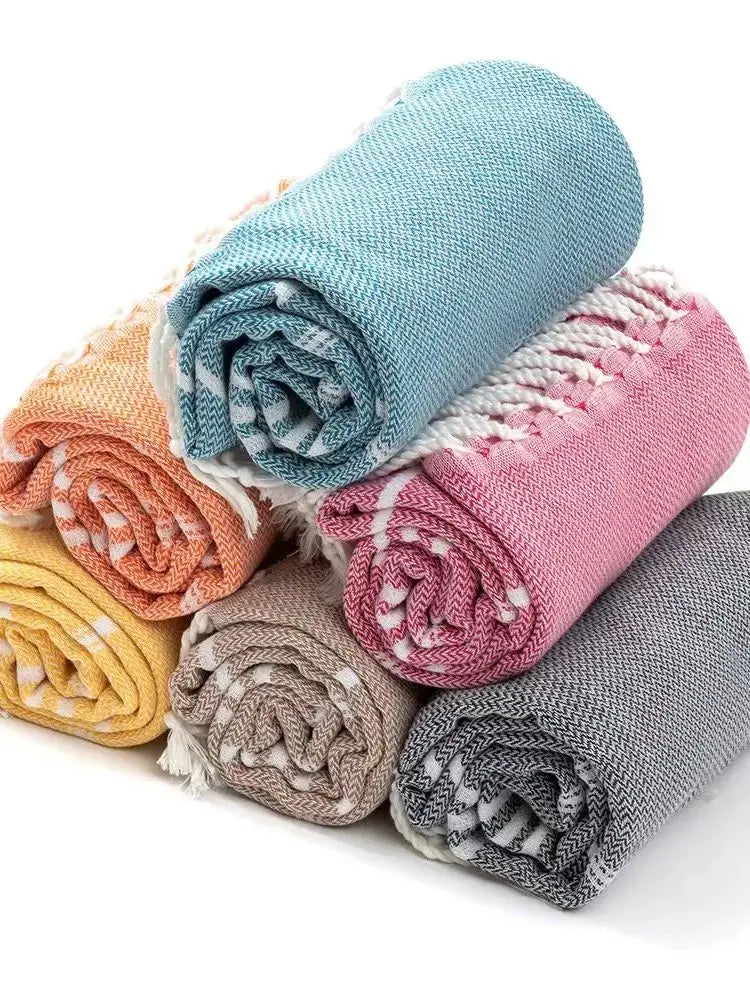 Custom Embroidery Beach Towel 90x180CM Travel Turkish Large Towels with Monogram Customized Towel Tassels Bath Towel