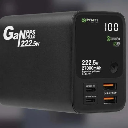 22.5W Power bank PD 200W 27000MAH 5V 9V 12V 15V 20V 5A USB QC4.0 Super Charge VOOC Li-polymer battery