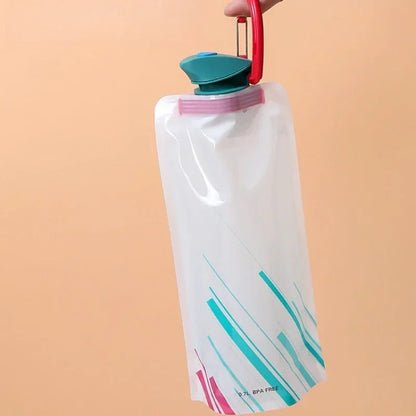700ml Portable Water Bag Foldable Sports Water Bottle for Hiking Camping Outdoor Activities Reusable Soft Hydration Bladder