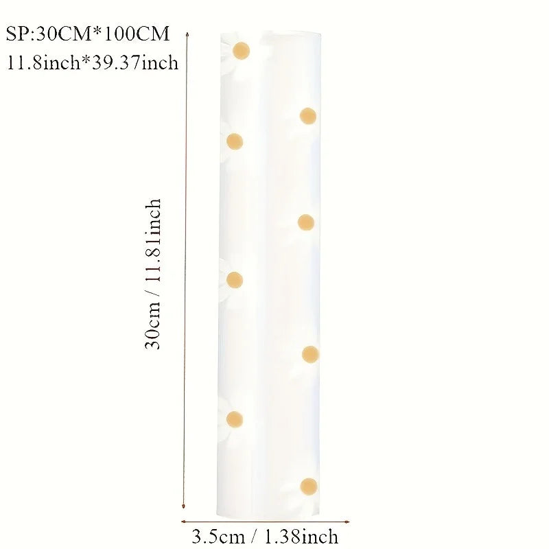 1 Roll Daisy Flower Drawer Shelf Liner for Cabinets Non-Adhesive Drawer Liner Non-Slip Refrigerator Liner Waterproof Fridge Pad