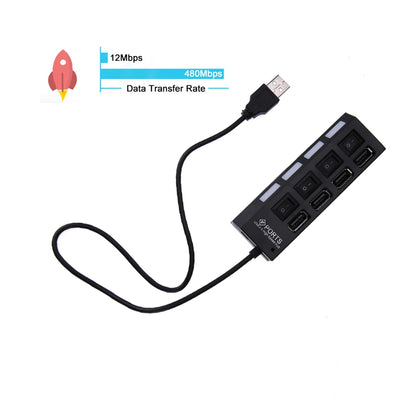 USB Splitter 4 Port Multiple Expander Docking Stations USB 2.0 Type C Hub OTG Adapter for Laptop PC Keyboard Mouse