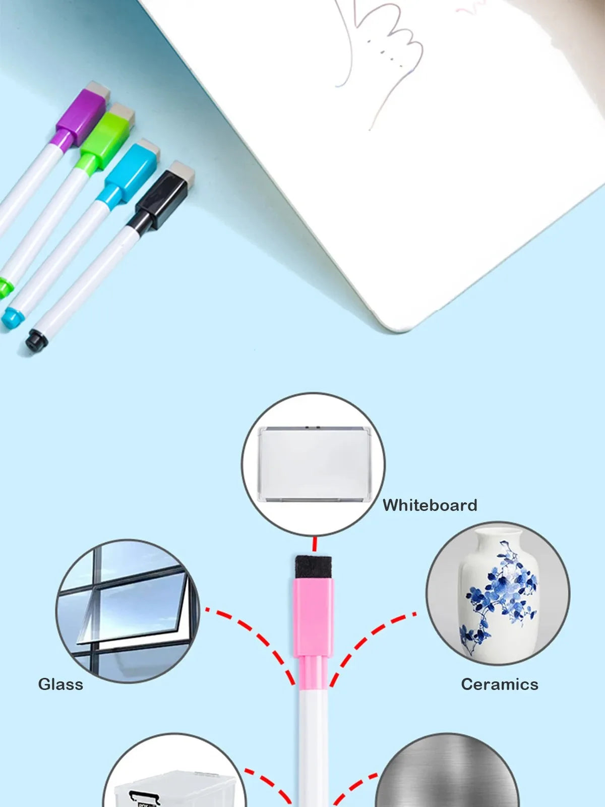 Multi-color optional magnetic whiteboard pens can absorb erasable markers office cultural and educational supplies