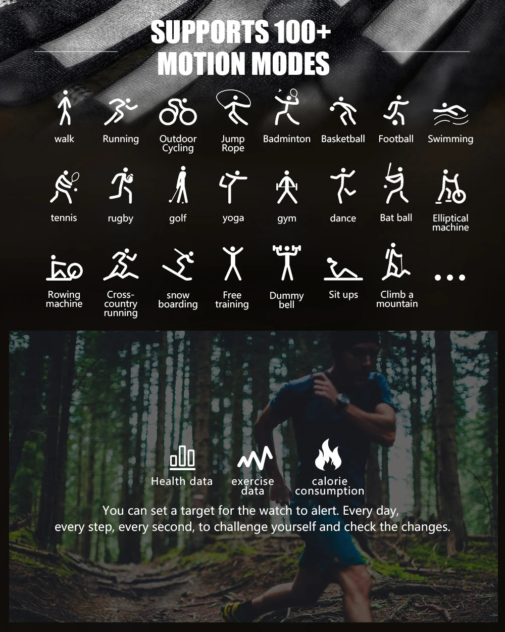 Outdoor Sports Smartwatch Men Fitness Tracker Wireless Call 410mAh Long Standby Time Waterproof Voice Assistant Swimming Watch