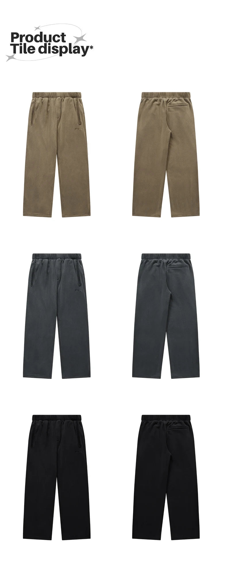 INFLATION Winter Thick Fleece Straight Leg Pants Unisex Matching Velvet Warm Sweatpant Mens Trousers