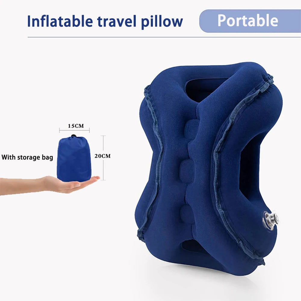 Inflatable Travel Neck Air Pillow Headrest Support Cushion Soft Sleep Pillows for Airplane Sleeping Car Train Office Home 바디필로우