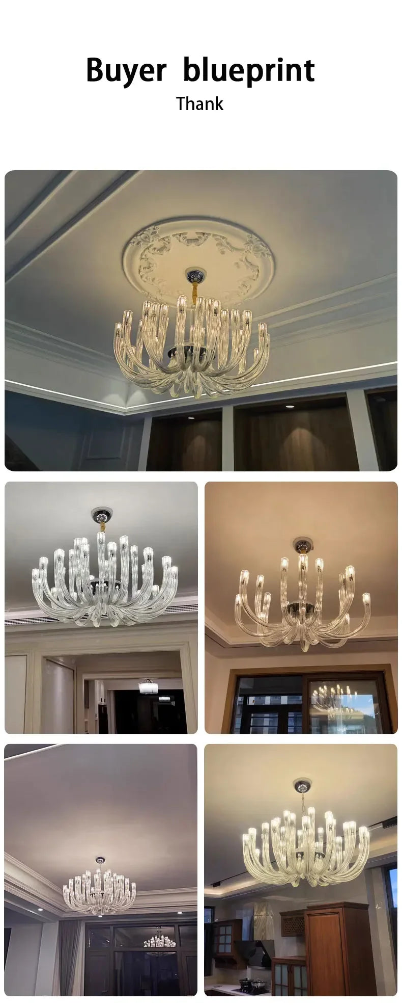 ART DECO Glass Chandelier for Living Room Bedroom Dining Room Designer Luxury LED Hanging Ligting 2024 NEW Lamp