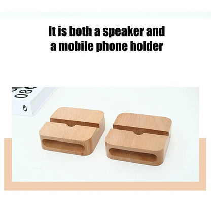 Wooden Cell Phone Stand Sound Amplifier Louder Sound Mobile Phone Holder Cell Phone Stand Natural Loudspeaker Portable Phone