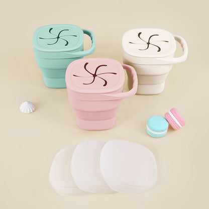 Baby Silicone Snack Cup Baby Portable Baby Snack Box Feeding Trianing Baby Food Storage Soft Silicone Snack Box Boys Girls Gifts