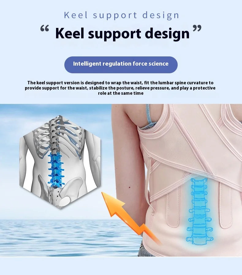 AIQUE Back Posture Corrector Lumbar Pad Waist Support Hunchback Spinal Orthopedic Straps Correct UNISEX Back Brace For Adult