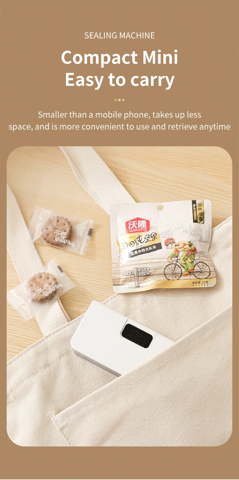 Mini Bag Sealer Plastic Bag Heat Sealer Plastic Bag Sealing Machine USB Rechargeable Portable Package Bags Sealer