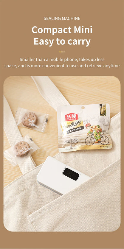 Mini Bag Sealer Plastic Bag Heat Sealer Plastic Bag Sealing Machine USB Rechargeable Portable Package Bags Sealer