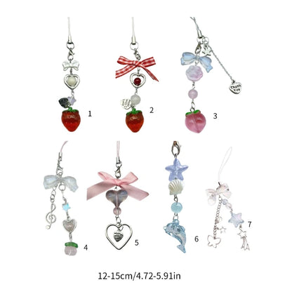 Stylish Phone Charm Bowknot Phone Chain Fashion Phone Pendant Decorative Accessory Suitable for Phone Keychain Bag
