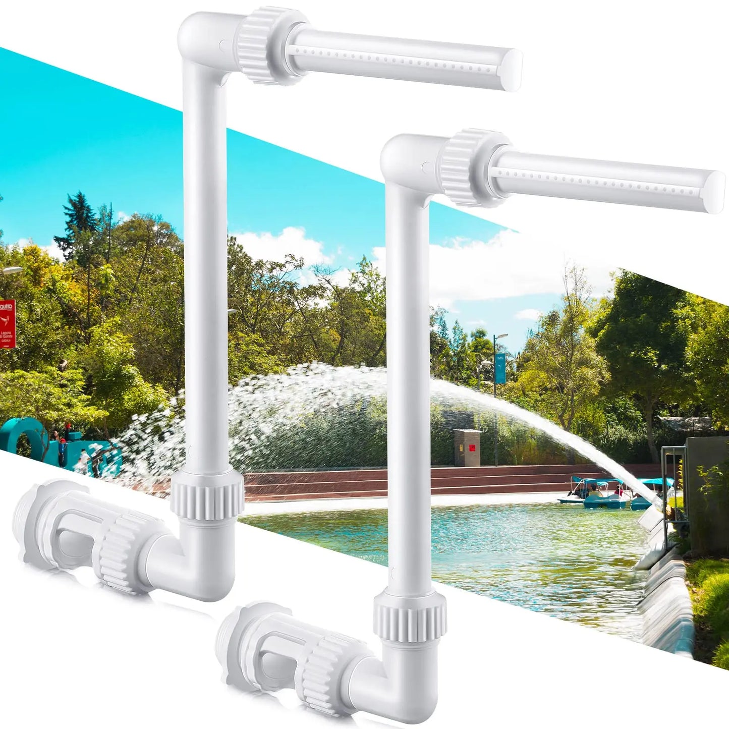 Swimming Pool Waterfall Fountain Kit PVC Feature Water Spay Pools Spa Decorations Easy Install Swimming Pool Accessories