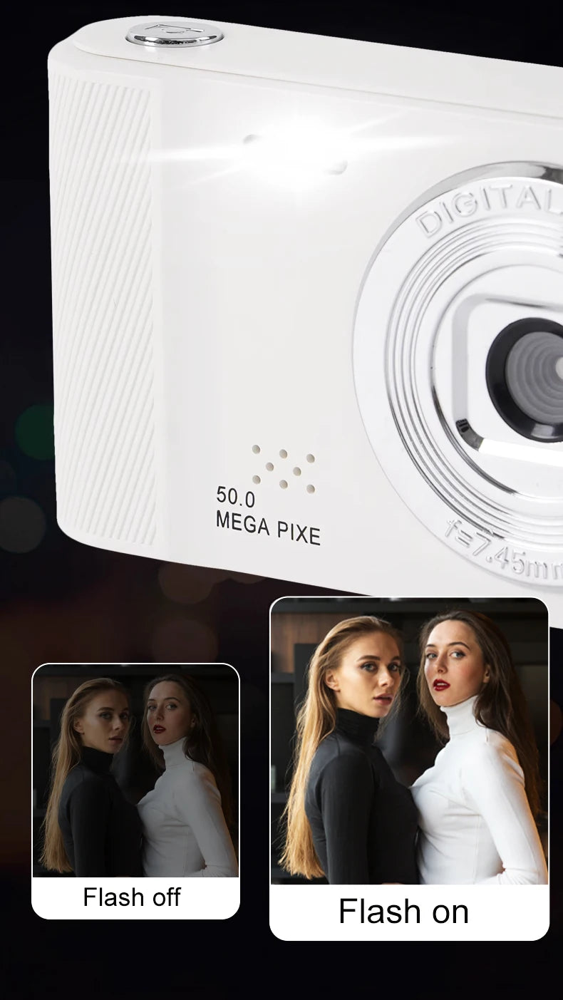 Digital Camera Retro CCD Portable Camera Dual Camera Flash 8x Digital Zoom Entry-Level Small Students Campus Selfie camera