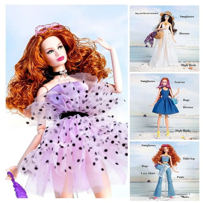 Fashion Doll Party Clothes Casual Wears Elegant PU Leather Coat 10 Styles Princess Windcoat Skirt 11.5