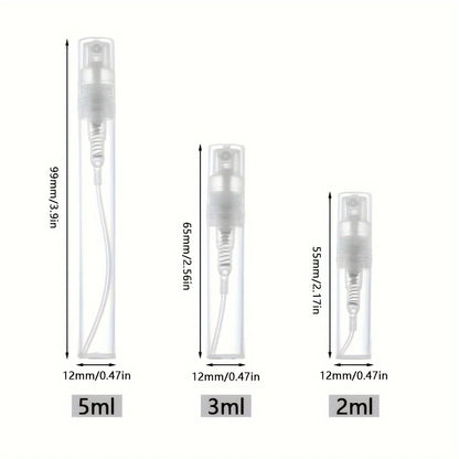 30pcs+4 Accessories 2/3/5ml Clear Plastic Spray Bottle Contains 30 Spray Bottles, 1 Pipette, 1 Funnel, 1 Dispenser, 1 Syringe