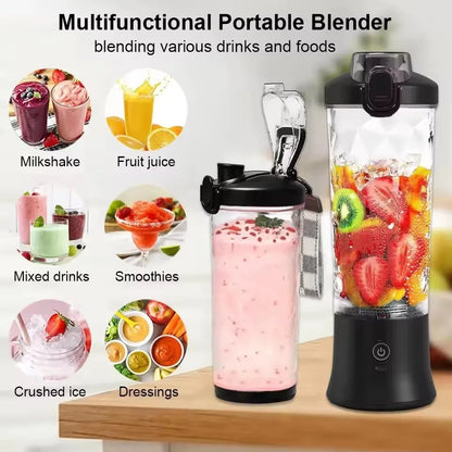 Portable Blender Electric Juicer 600ML Fruit Mixers 2000mAh USB Rechargeable Smoothie Mini Blender Multifunction Juice Maker