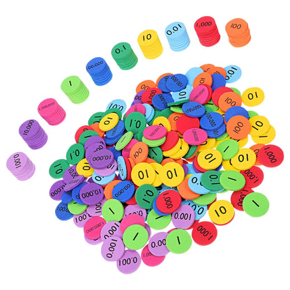 3 Set EVA Number Discs Math Manipulative Place Value Disks Educational Equipment Supplies Teaching Aids Decimal Chart Learning