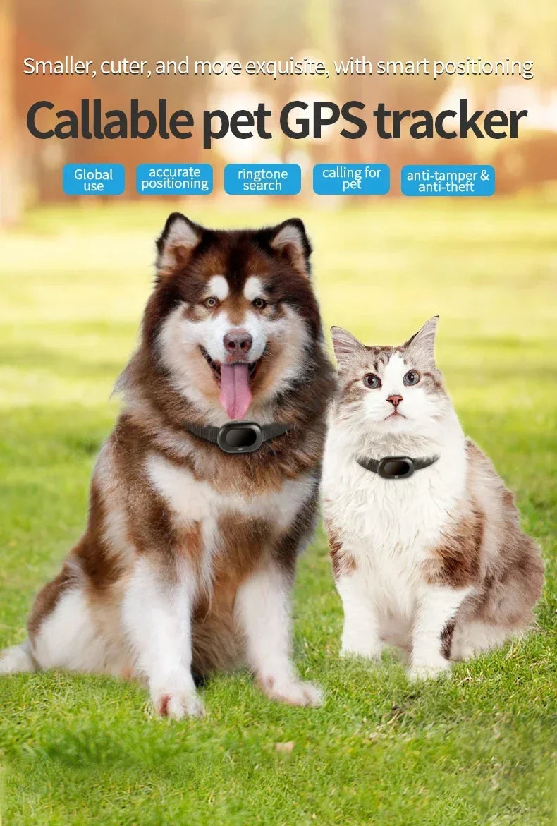 2G/ 4G GSM GPS Pet Tracker Voice Monitor, Pet Dog Gps Anti Loss Mini Tracker IP67 Waterproof Built-in 1300 MAh Battery Locator