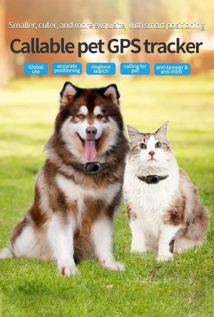 2G/ 4G GSM GPS Pet Tracker Voice Monitor, Pet Dog Gps Anti Loss Mini Tracker IP67 Waterproof Built-in 1300 MAh Battery Locator