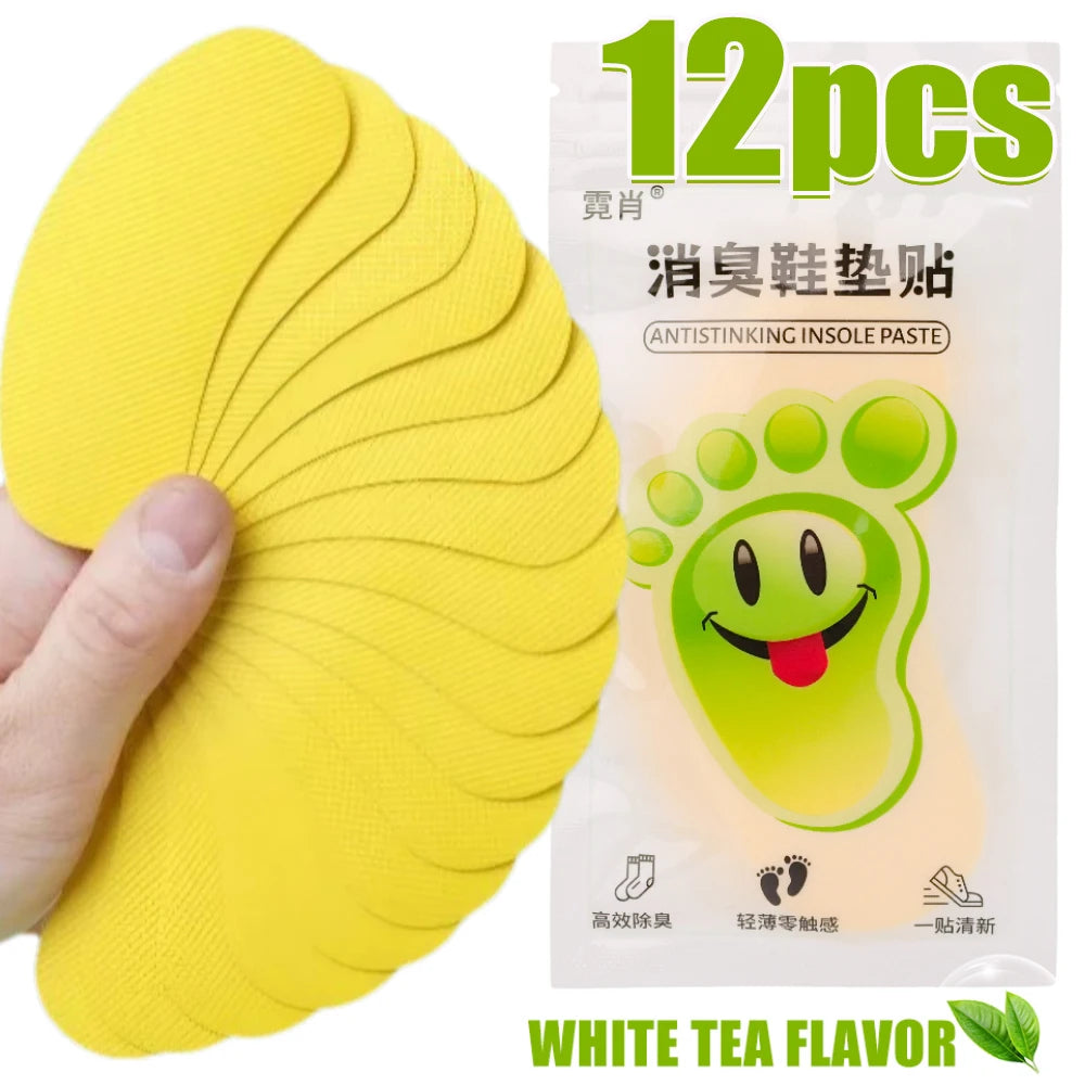 12/60pcs Shoes Deodorant Sticker Deodorant Foot Odor Deodorants Sneaker Smell Fresh Fruity Aroma Insole Sterilization Sticker