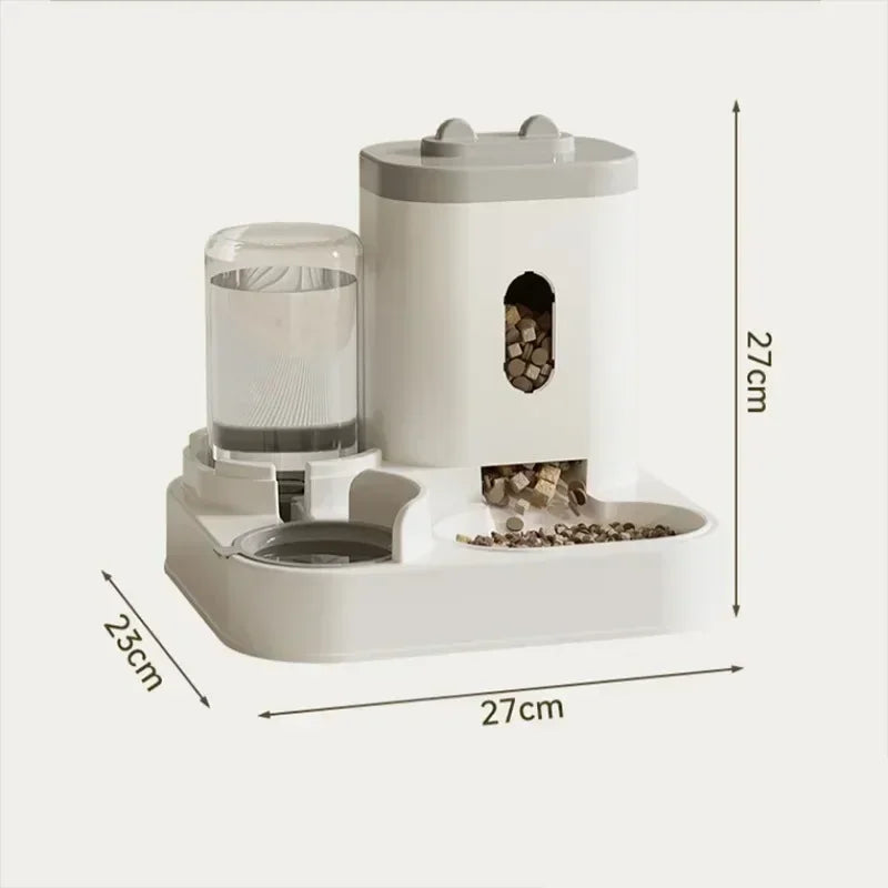 Automatic Pet Feeder and Water Dispenser 2in1 Raised Food Bowl with Water Fountain for Cat Dog Large Capacity Pet Accessories