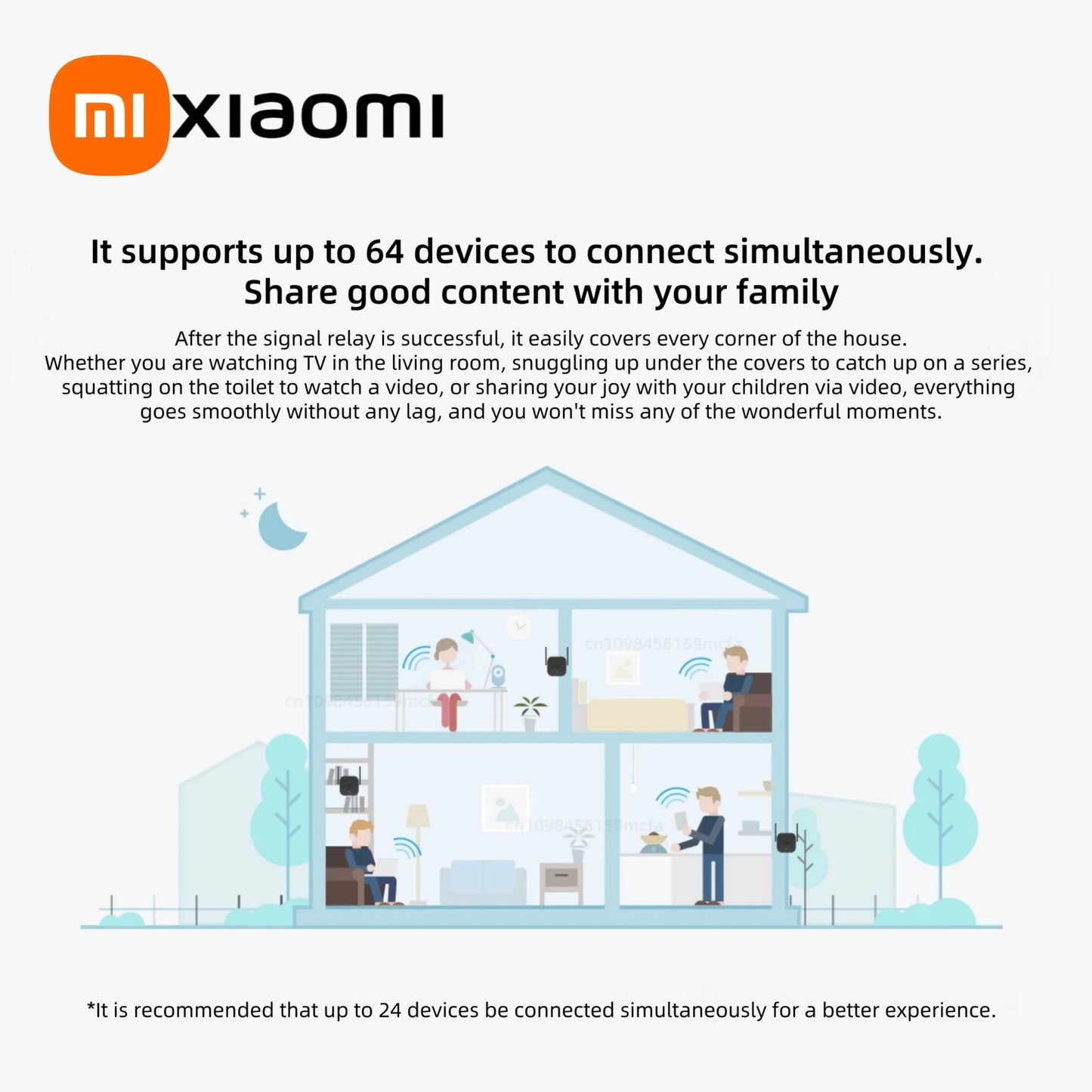 Xiaomi WiFi Pro 300Mbps Extender Booster 2.4G Wireless Repeater, Dual Antenna Network Signal Amplifier for Home Router Coverage