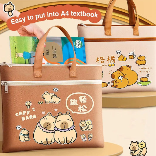 Cartoon Coffee Bar Bag School Bags for Bara Back-to-school Art Bag Canvas Backpack for School Baras Capivara School Supplies