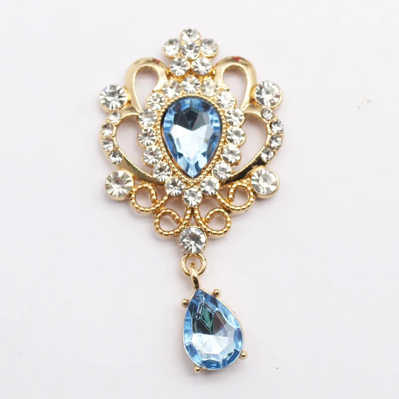 32*60mm Droplet diamond pendant accessories, flat bottom brooch accessories, DIY accessories, headwear accessories 5/10/20PCS