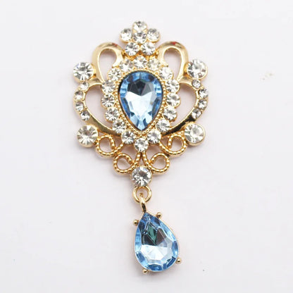 32*60mm Droplet diamond pendant accessories, flat bottom brooch accessories, DIY accessories, headwear accessories 5/10/20PCS