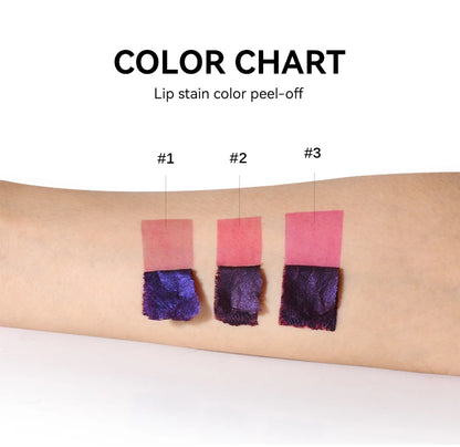 3 Colors Waterproof Lip Stain Color Peel-Off, Not Easy to transfer&Non-stick cup