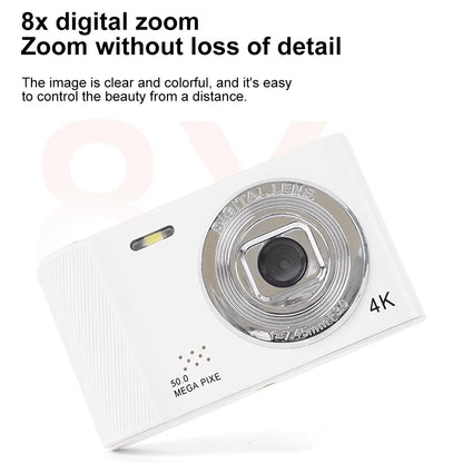 Digital Camera Retro CCD Portable Camera Dual Camera Flash 8x Digital Zoom Entry-Level Small Students Campus Selfie camera