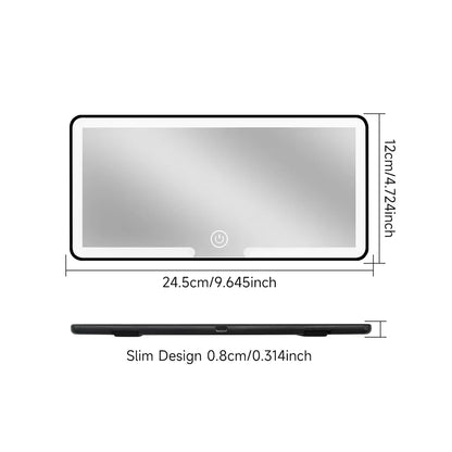 Car interior mirror, sun visor, LED high-definition makeup mirror, 3-mode touch screen adjustment,USBcharging,car makeup mirror