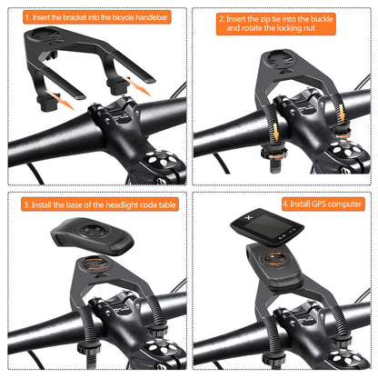 Bicycle lights & horns & Garmin computer stand 3in1, stacked BIKE computer base computer stand cycling code watch base headlighg