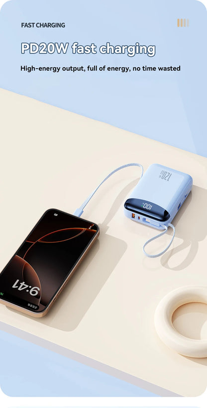 120W Power Bank With Charging Cables 100000mah Large Capacity Portable External Battery For Multi Phones Emergency Supply