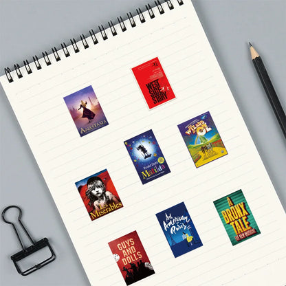 Broadway Musical Stickers, 52Pcs Pack, Classic Musical Stickers, Vinyl Waterproof Decals, Stickers for Laptop, Hydro Flask,