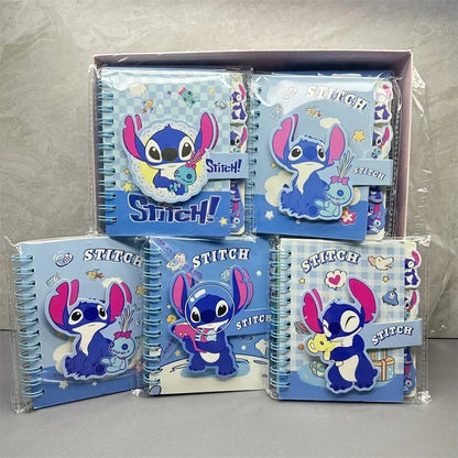 Stitch Notebook lovable Anime Cartoon School Supplies Portable Diary Fashion Office Supplies Coil Book Children  Gift